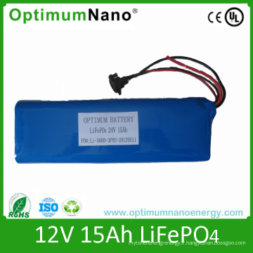 Batterie de vélo électrique de la batterie 24V 15ah de LiFePO4 avec le PCM